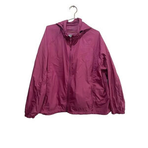 L.L Bean Pink Long Sleeve Full Zip Windbreaker Jacket Size 3X